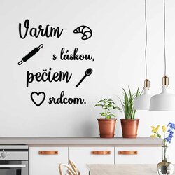 Citát do kuchyne - Varím s láskou, pečiem srdcom | Čierna