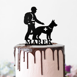 Zápich do dortu - Záchranář se psem | Černá