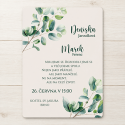 Svatební oznámení ze dřeva - Větvička