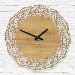 Ceas decorativ living - Linea | Stejar auriu