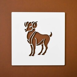 Drevený obraz - Znamenie Baran | Biela