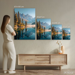 Drevený obraz - Jesenné hory a jazero