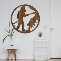 Darček pre hasiča - Drevený obraz | Orech