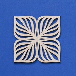 Drevená podložka pod pohár - Štvorlístok