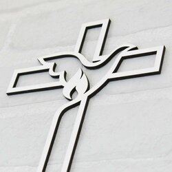 Christian Cross made from Wood on the Wall | White