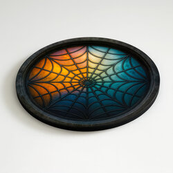 Színes kör alakú kép pókhálóval - Wednesday