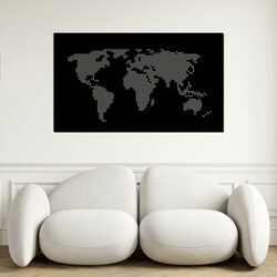 Modern Wall Art - World Map | Black