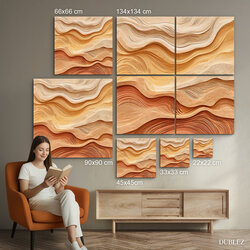 Drevený obraz - Abstraktné oranžové duny