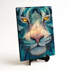 Drevený obraz - Zafírový tiger