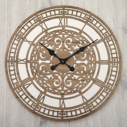 Vintage Wooden Wall Clock - Majestique | Tobacco Oak