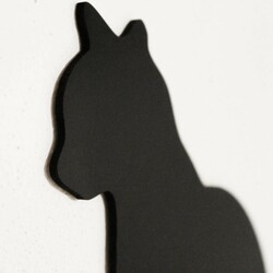 Dřevěná nálepka na zeď - 2 kočky | Černá