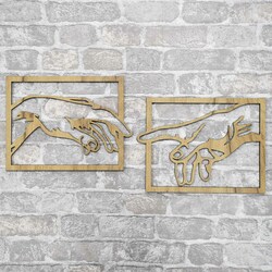 Wooden Wall Art - The Creation of Adam | Gold Craft Oak