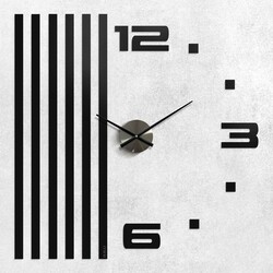 Lamelové nástenné hodiny z dreva - ONE | Čierna