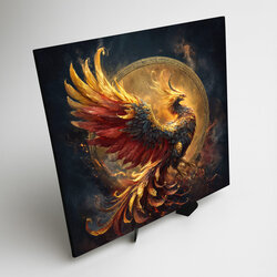 Wooden painting Phoenix - Birth of fire
