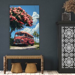 Retro Wooden Wall Art - Bus
