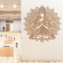 Fali boho mandala - Jógázó hölgy | Bükk