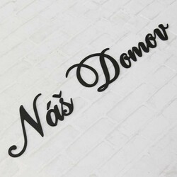Nálepka na zeď - Český nápis - Náš domov | Černá