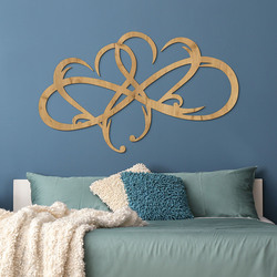Gift of Love - Wooden Wall Art - Infinity Heart | Gold Craft Oak