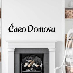 Krátky nápis z dreva - Čaro domova | Čierna