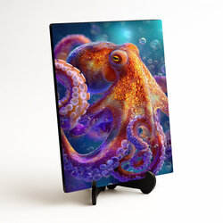 Farebná chobotnica - Umelecký obraz do interiéru