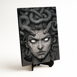 Imagine mitologic din lemn - Medusa