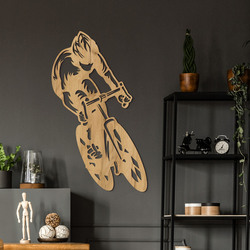 Wooden Wall Decoration - Cyclist | Gold Craft Oak