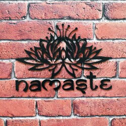 Wooden Sticker - Namaste Symbol | Black