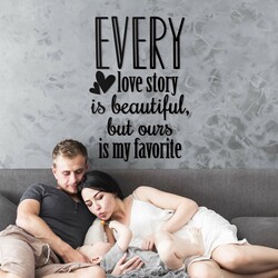 Wooden Quote about Love - Every Love Story... | Black