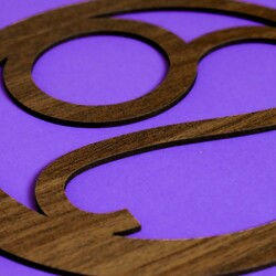Wooden Symbol - Zodiac Sign Leo | Walnut