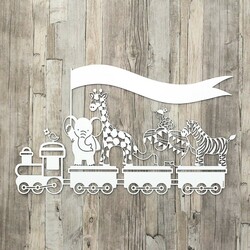 Wall Sticker for Kids - Animals on the Train | White