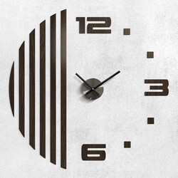 Large 3D Wall Clock - Slats | Wenge