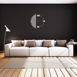 Large 3D Wall Clock - Slats | White