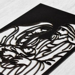 Tablou din lemn - Sfânta Familie | Negru