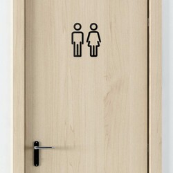 Drevené označenie dverí na WC - Dámske/Pánske   | Čierna
