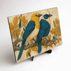 Moderný obraz vtákov - V tieni lístia