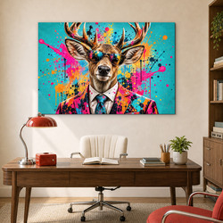 Pop art obraz - Jeleň Gentleman