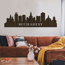 Dřevěný obraz města - Bucharest | Wenge