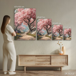 Obraz na dřevě - Procházka růžovým lesem