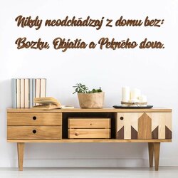 Drevený citát o domove - nálepka na stenu | Orech