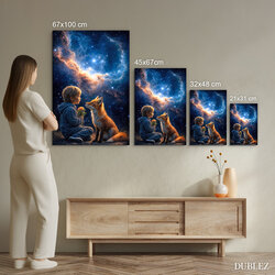 Drevený obraz na stenu - Malý princ a líška