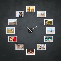 Wall Clock with Photo Frames | White