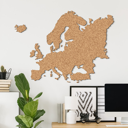 Cork Map of Europe on the Wall
