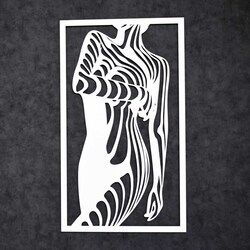 Drevený obraz na stenu - Žena | Biela