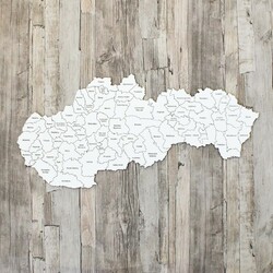 Mapa okresov Slovenska na stenu | Biela