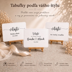 Svadobná tabuľa podľa vlastného štýlu