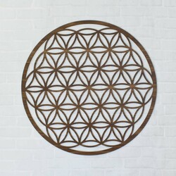 Wooden Sticker on the Wall - Flower of Life | Walnut