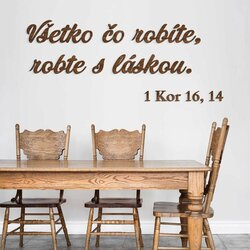 Drevený citát z Biblie - nálepka na stenu | Orech