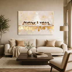 Tablou modern în stil gold art - Cina cea de Taină