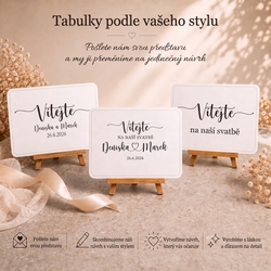 Svatební tabule podle vlastního stylu