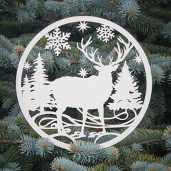 Drevený jeleň v gule na dvere | Topoľová preglejka